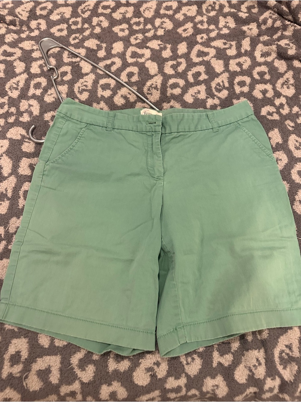 J. Crew Mint Green Cotton Bermuda Shorts